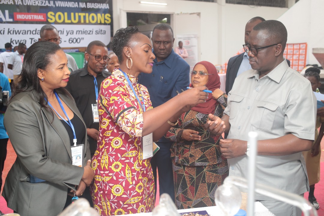 Minister for Industry and Trade Hon. Dr. Ashatu Kijaji (MP) getting information on various TIRDO technologies 